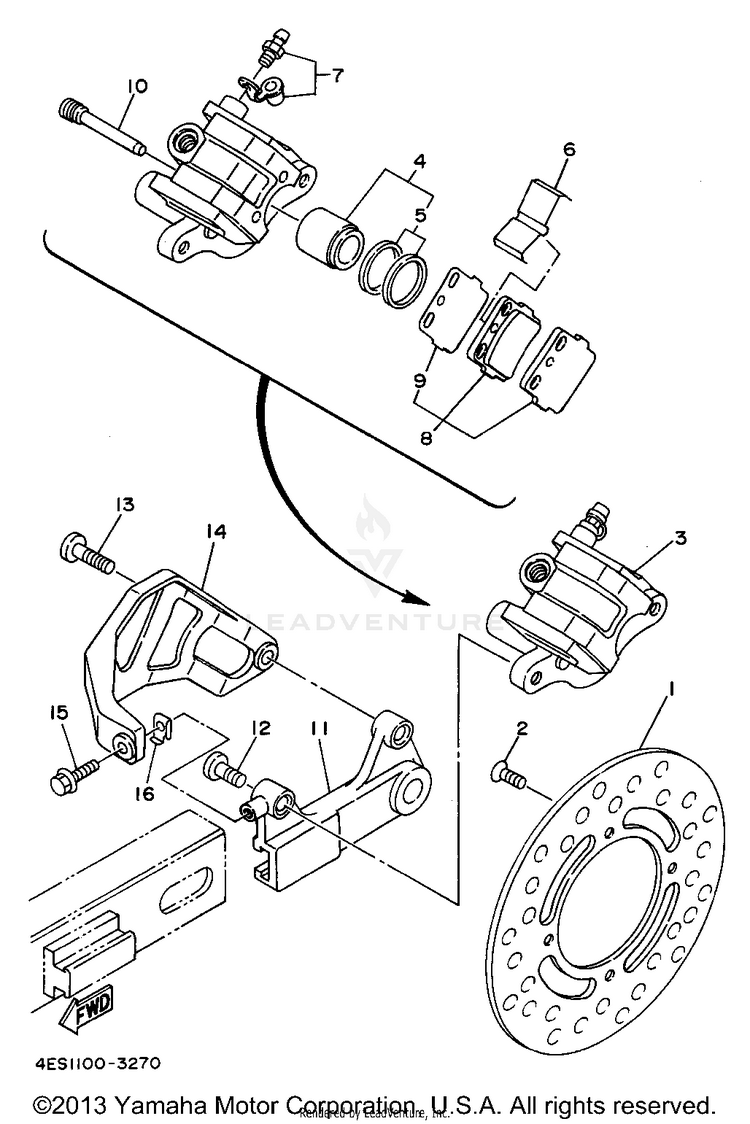 Rear Brake Caliper Schematic