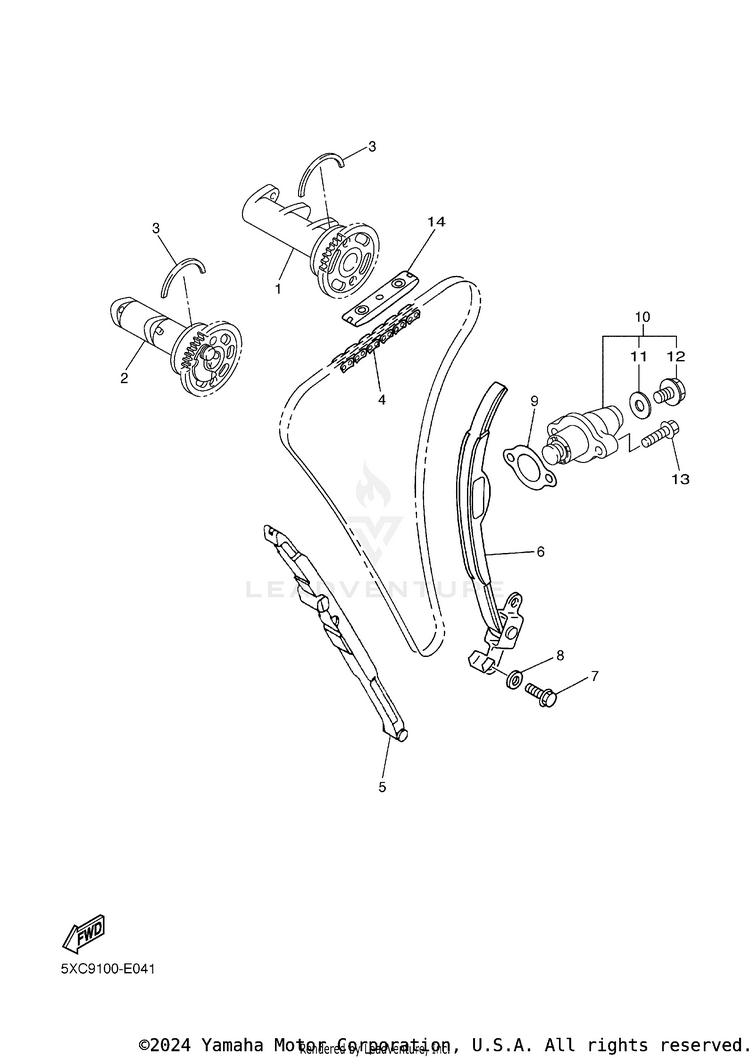 Camshaft Chain YZ250FB - YZ250FBL - 2012 Schematic