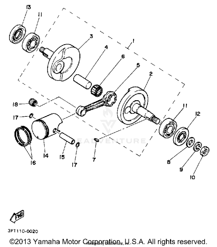 Crankshaft - Piston Schematic