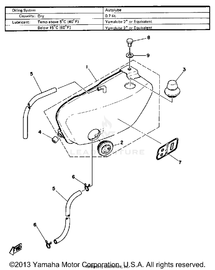 Oil Tank GTMXF - 1979 Schematic