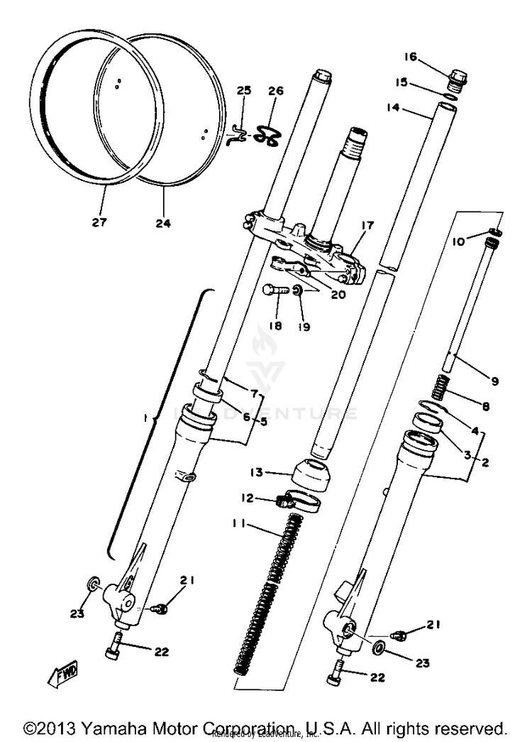 Front Fork Yz80e Schematic