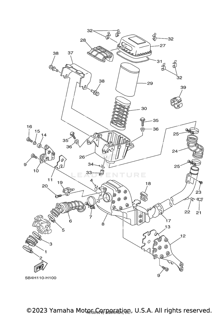 Intake RHINO 700 FI  SPECIA - YXR7FSEYB - 2009 Schematic