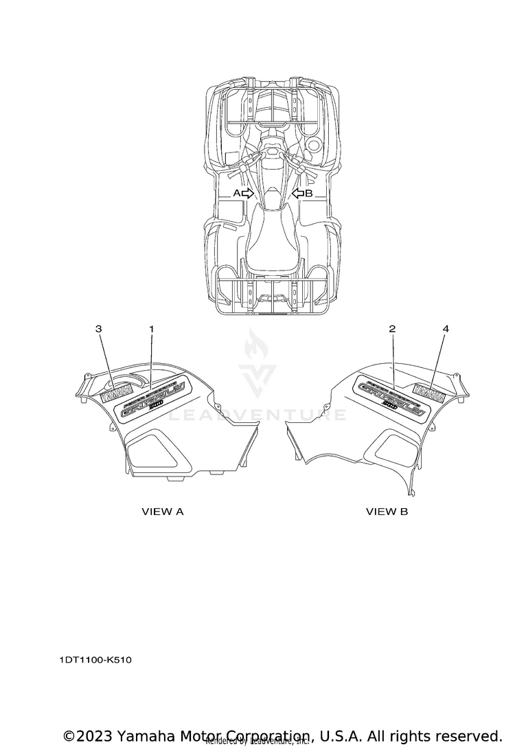 Graphics GRIZZLY 700 EPS 4WD - YFM7FGPAGR - 2011 Schematic