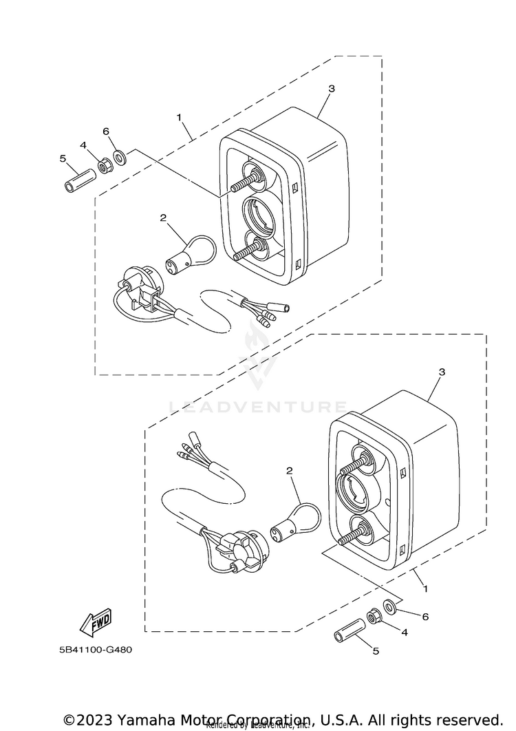 Taillight VIKING EPS SE - YXM700PSFS - 2015 Schematic
