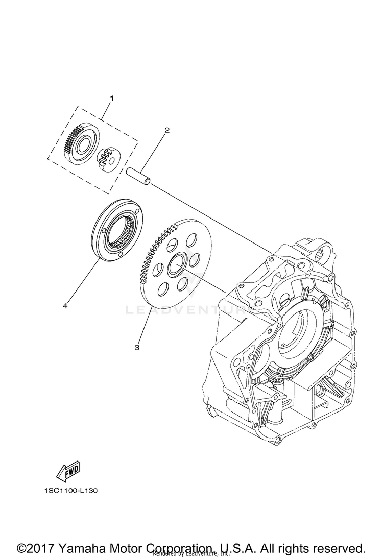 Starter Clutch GRIZZLY 300 - YFM30GBGR - 2012 Schematic