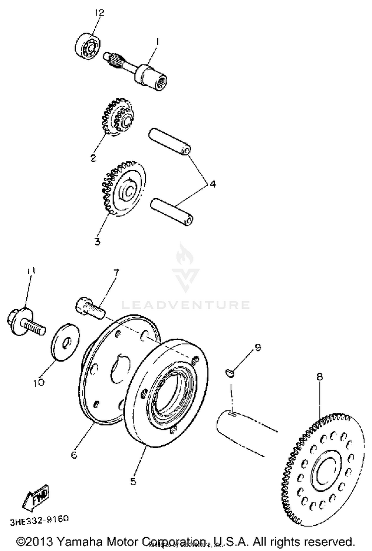 Starter Clutch FZR600RAC - 1990 Schematic