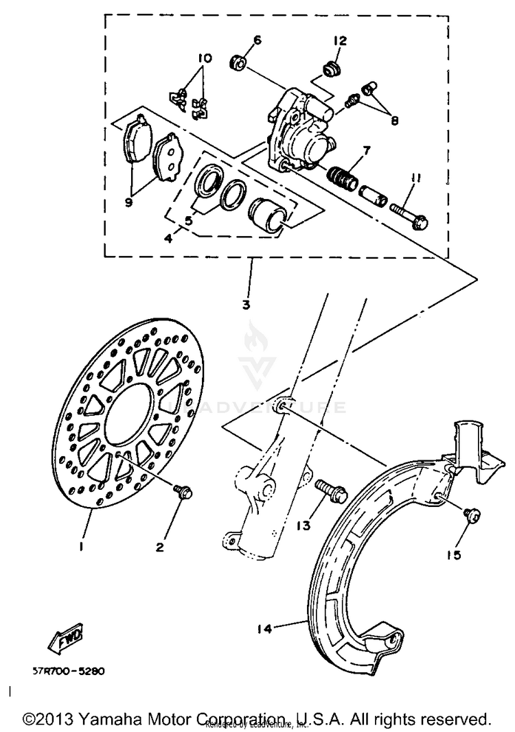 Front Brake Caliper Schematic