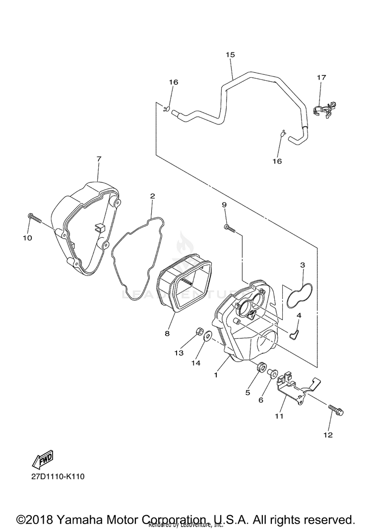 Intake 2 STRYKER - XVS13CBCB - 2012 Schematic