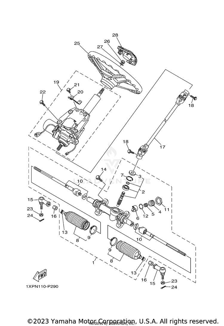 Steering VIKING EPS SE - YXM700PSFS - 2015 Schematic