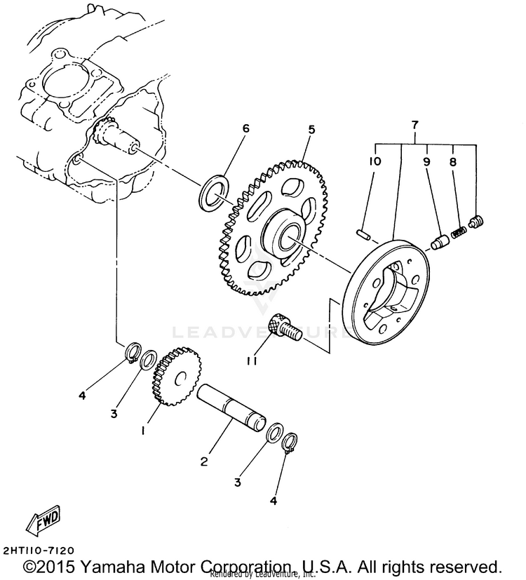 Starter Clutch BEAR TRACKER 2WD_REALTREE - YFM250XHP - 2002 Schematic
