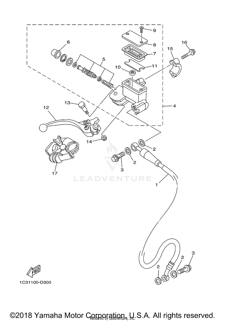 Front Master Cylinder Schematic