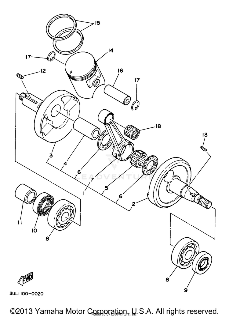 Crankshaft Piston Schematic