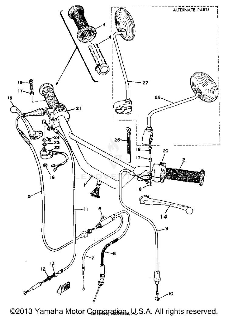 Handle - Wire GT80B - 1975 Schematic