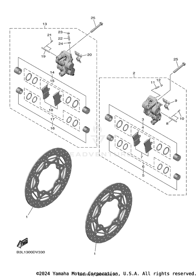 Front Brake Caliper Schematic