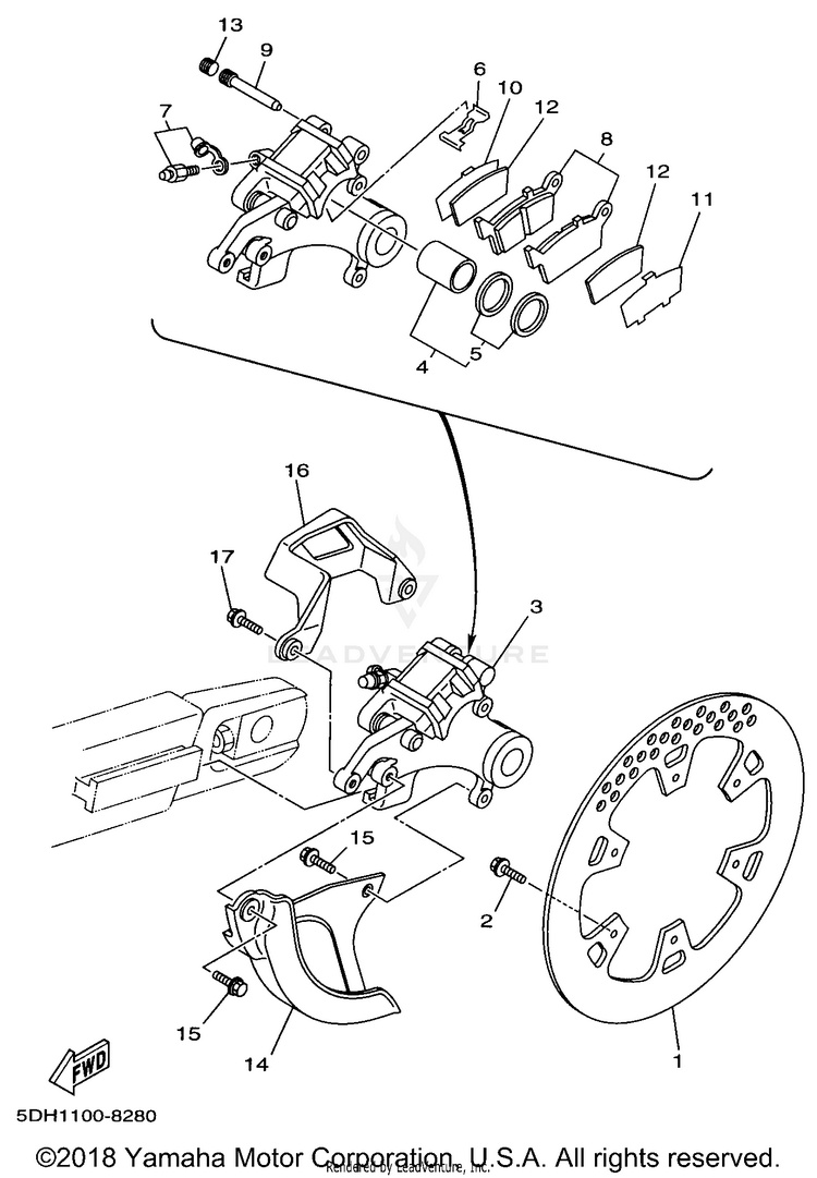 Rear Brake Caliper Schematic