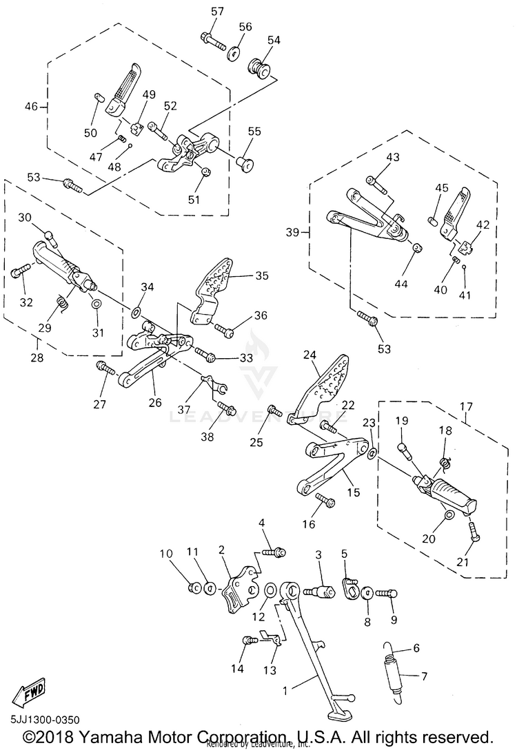 Stand Footrest YZFR1 - YZFR1SNC - 2001 Schematic