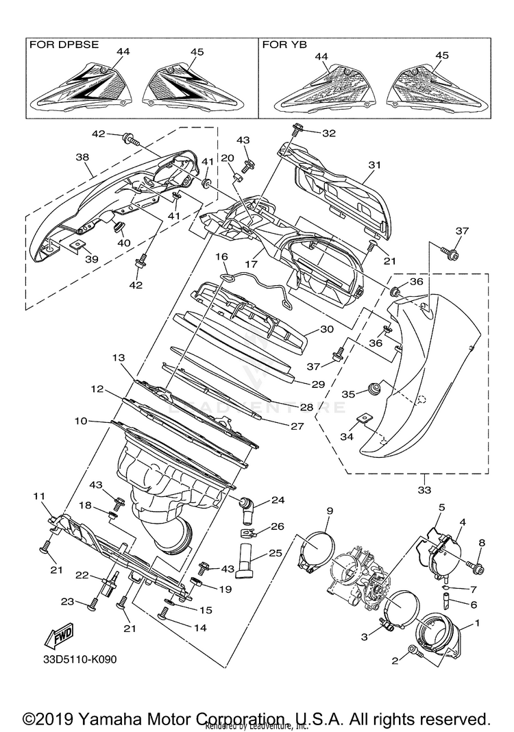 Intake YZ450F - YZ450FAB - 2011 Schematic