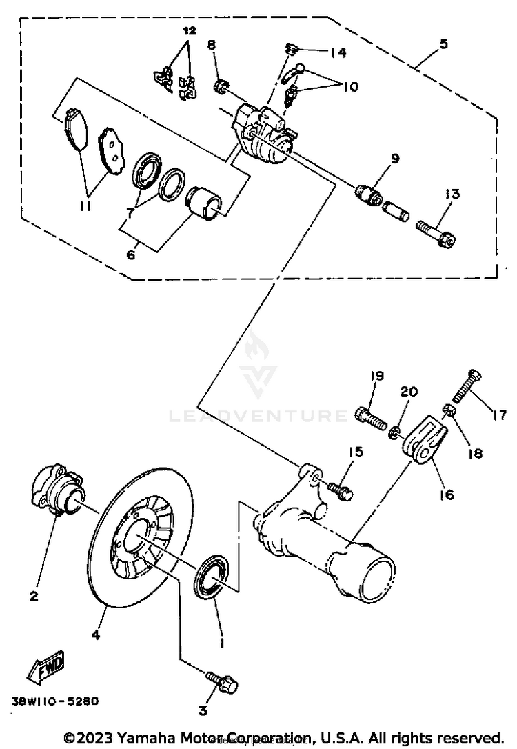 Rear Brake Caliper Schematic