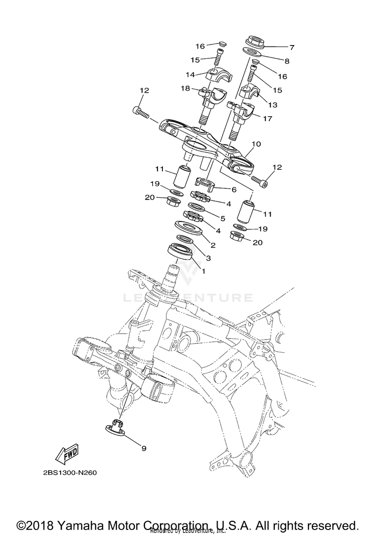Steering SUPER TENERE - XTZ12HCL - 2017 Schematic