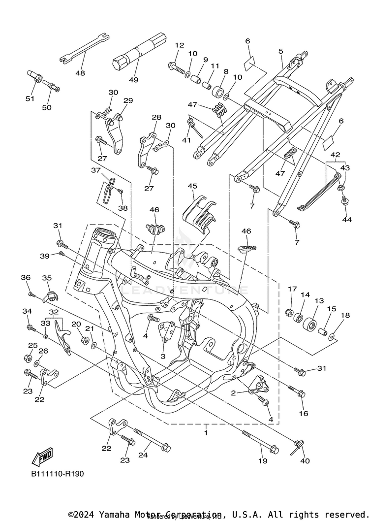 Frame YZ450F - YZ450FGL - 2016 Schematic