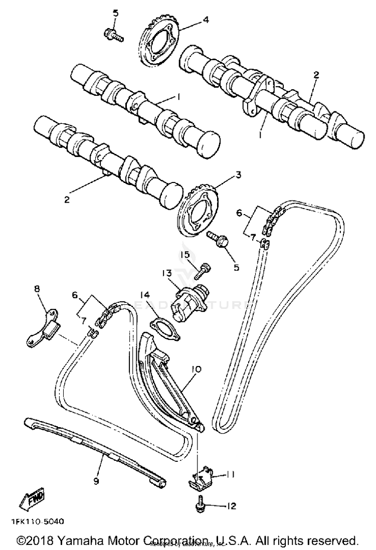 Camshaft Chain Noncalifornia Model Schematic