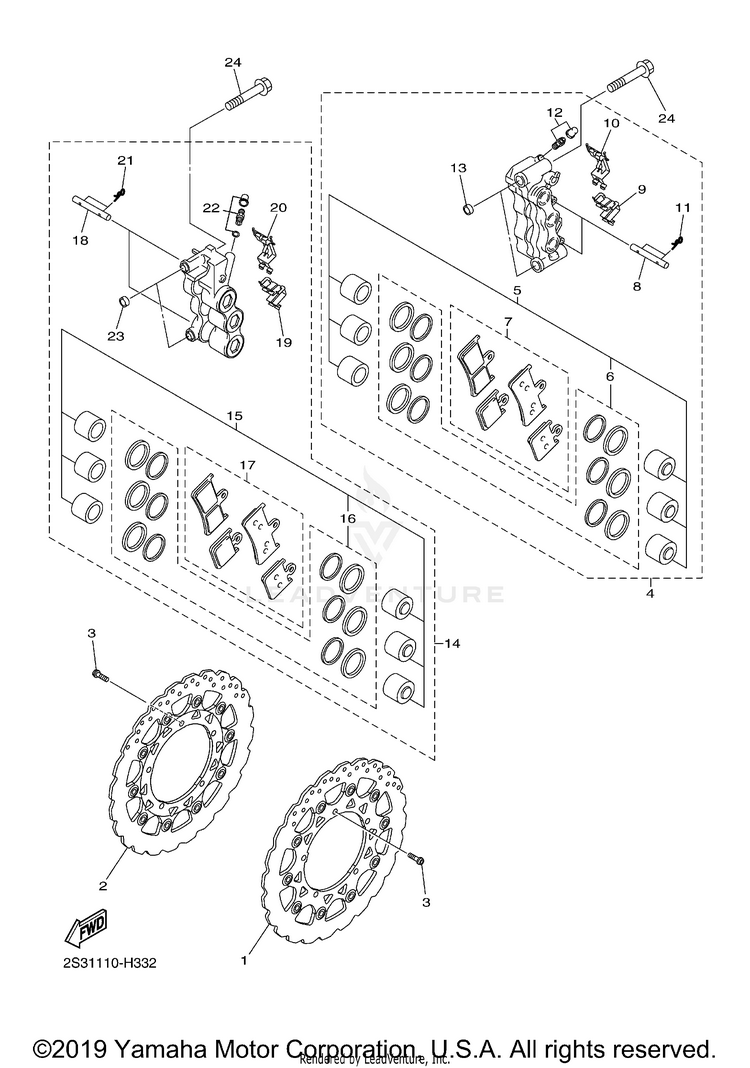 Front Brake Caliper Schematic