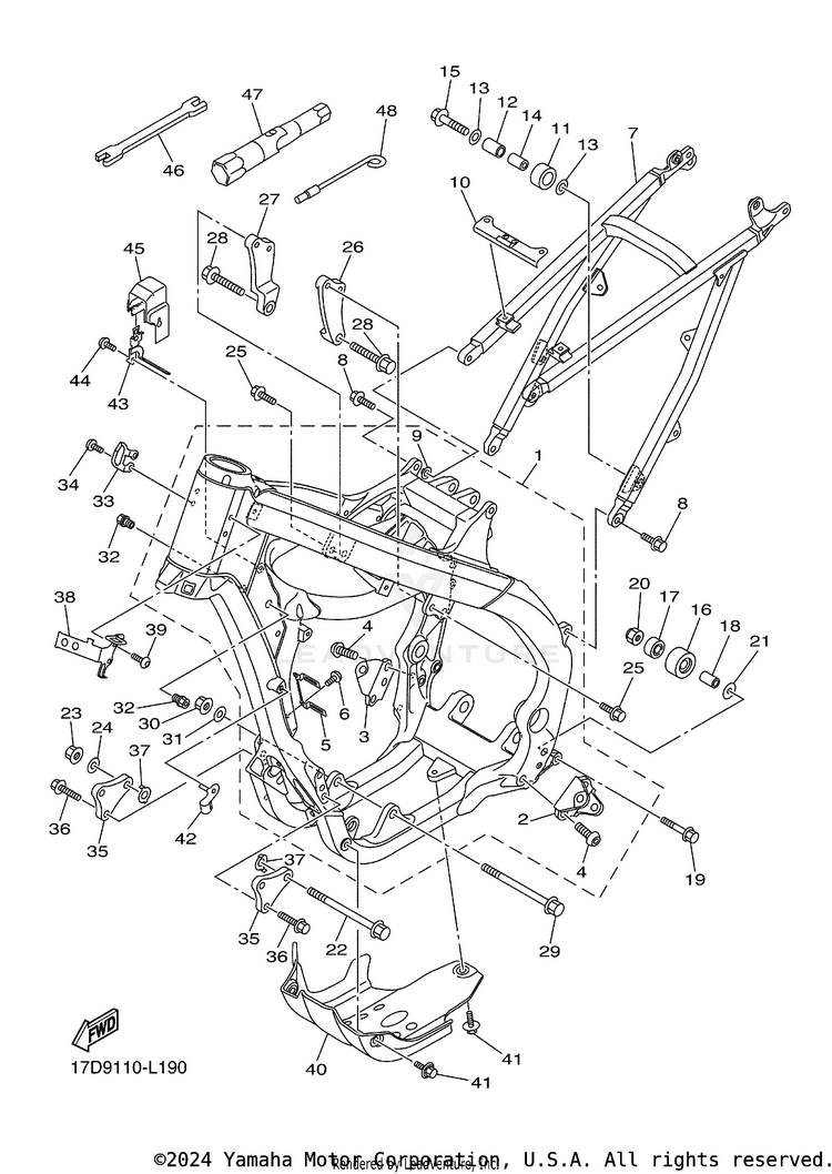 Frame YZ250FB - YZ250FBL - 2012 Schematic