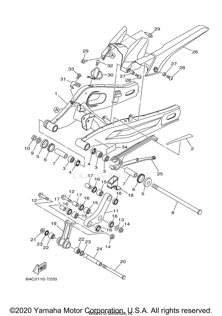 Rear Arm MT07 - MT07LCB - 2020 Schematic