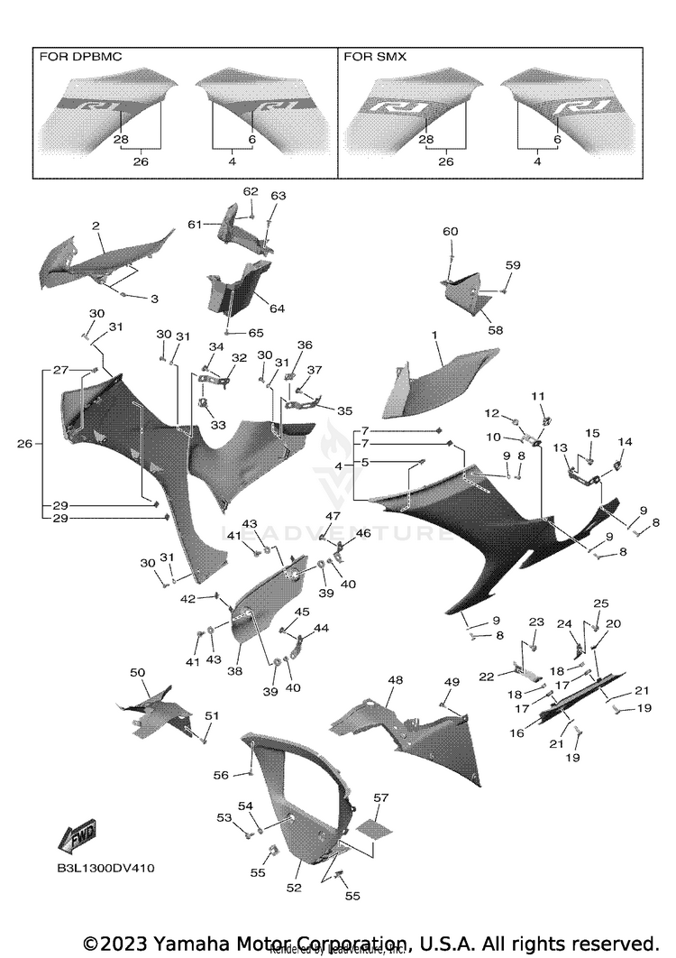 Cowling 2 YZFR1 - YZFR1LCB - 2020 Schematic