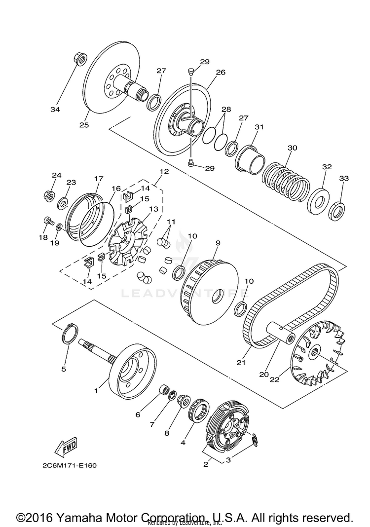 Clutch GRIZZLY 660 - YFM66FGX - 2008 Schematic