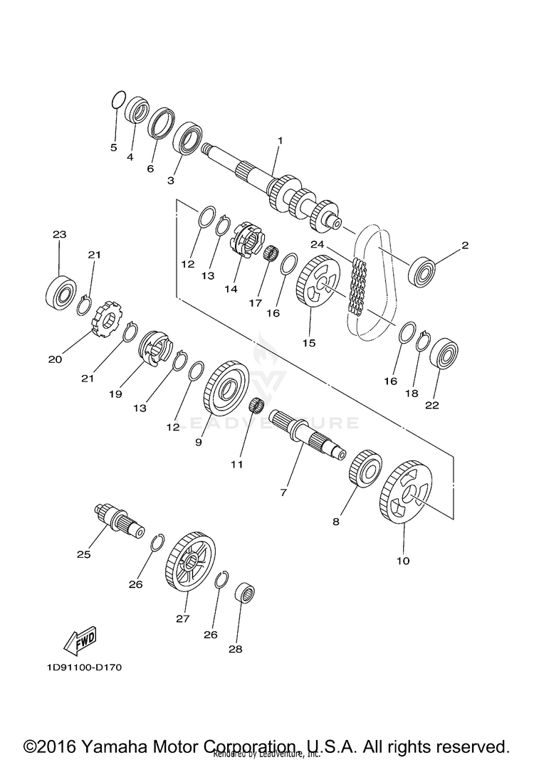 Transmission KODIAK 450 4WD - YFM45FAV - 2006 Schematic