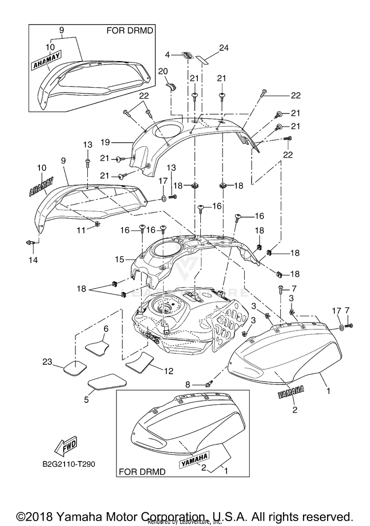 Fuel Tank 3 XSR700 - XSR700JCL - 2018 Schematic