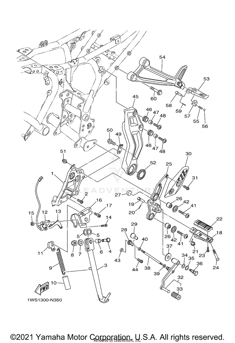Stand Footrest FZ07 - FZ07FCGY - 2015 Schematic