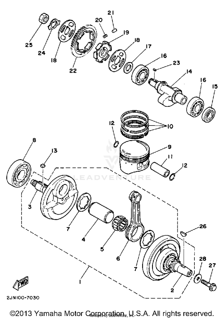 Crankshaft Piston Schematic