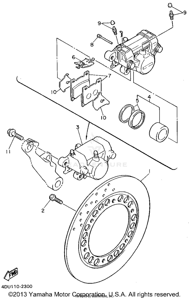 Rear Brake Caliper Schematic