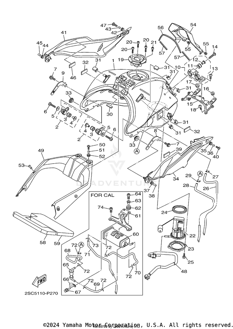 Fuel Tank FJ09 CA - FJ09GCB - 2016 Schematic