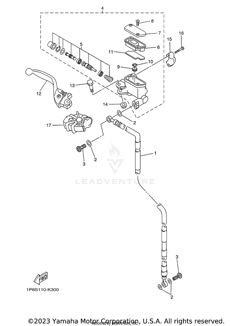 Front Master Cylinder Schematic