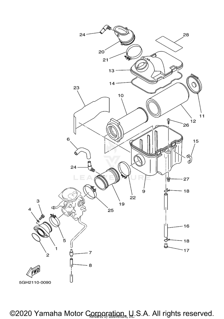 Intake KODIAK 4WD HUNTER - YFM400FAHN - 2001 Schematic