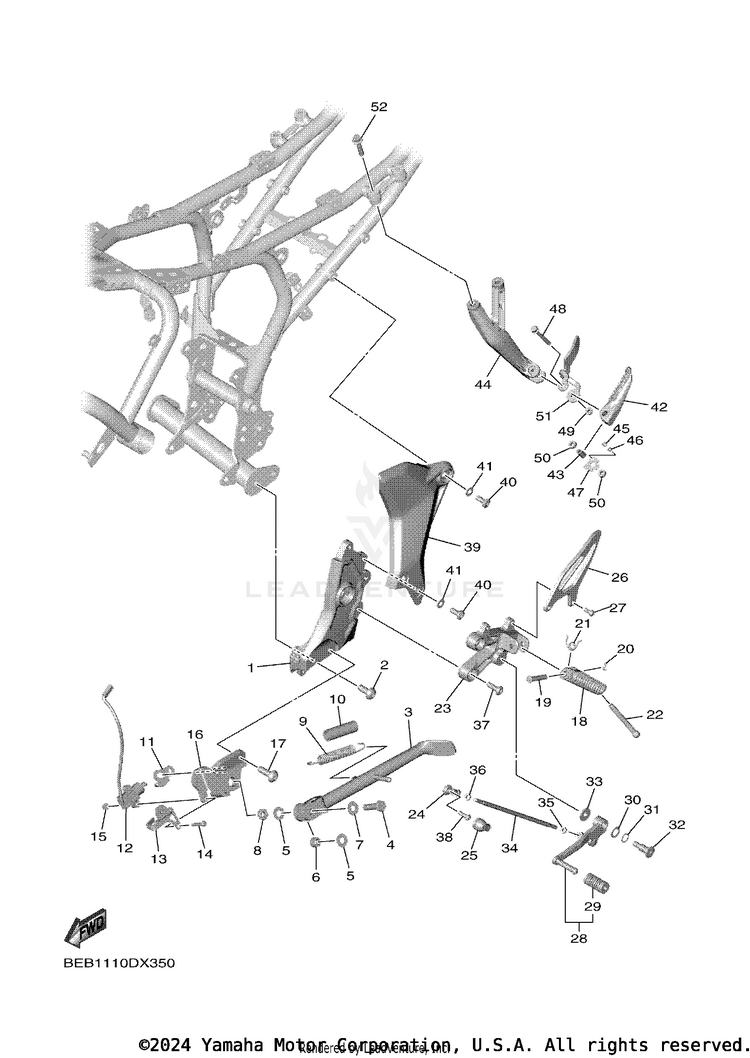 Stand & Footrest YZFR7 - YZFR7SCB - 2025 Schematic