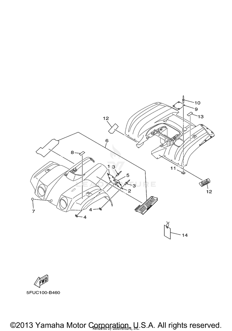 Emblem Label 1 BIG BEAR 4WD - YFM400FWR - 2003 Schematic
