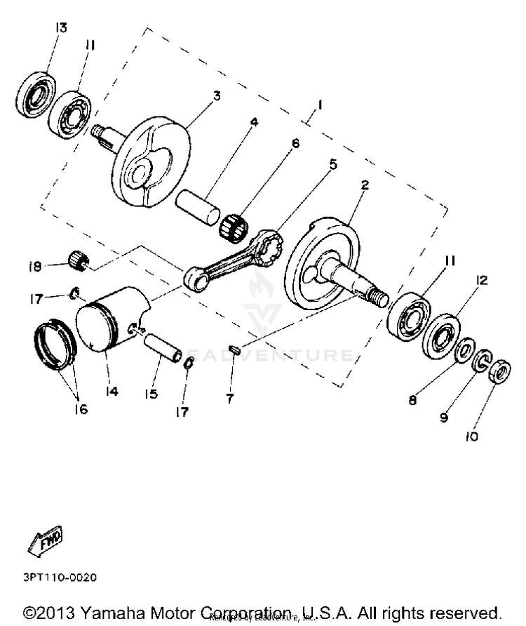 Crankshaft - Piston Schematic