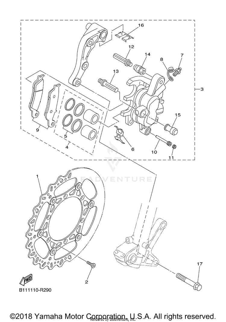 Front Brake Caliper Schematic
