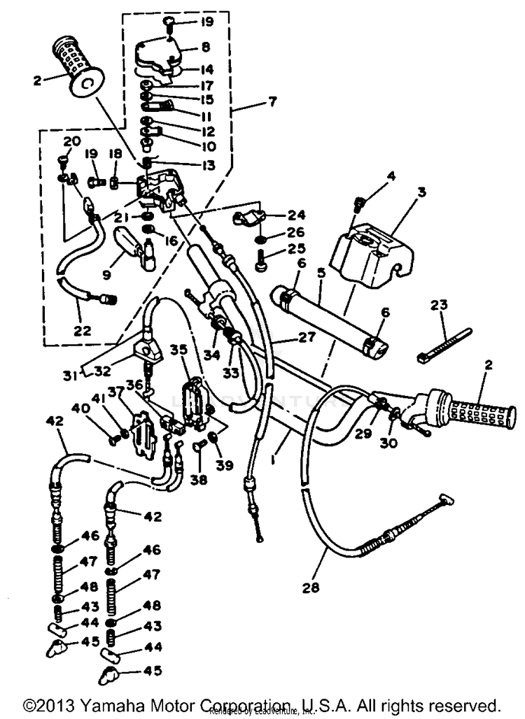 Handlebar Cable BLASTER - YFS200B_MN - 1991 Schematic