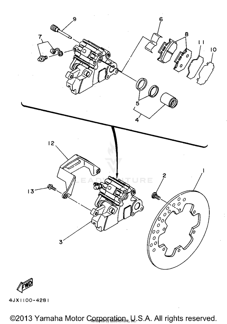 Rear Brake Caliper Schematic