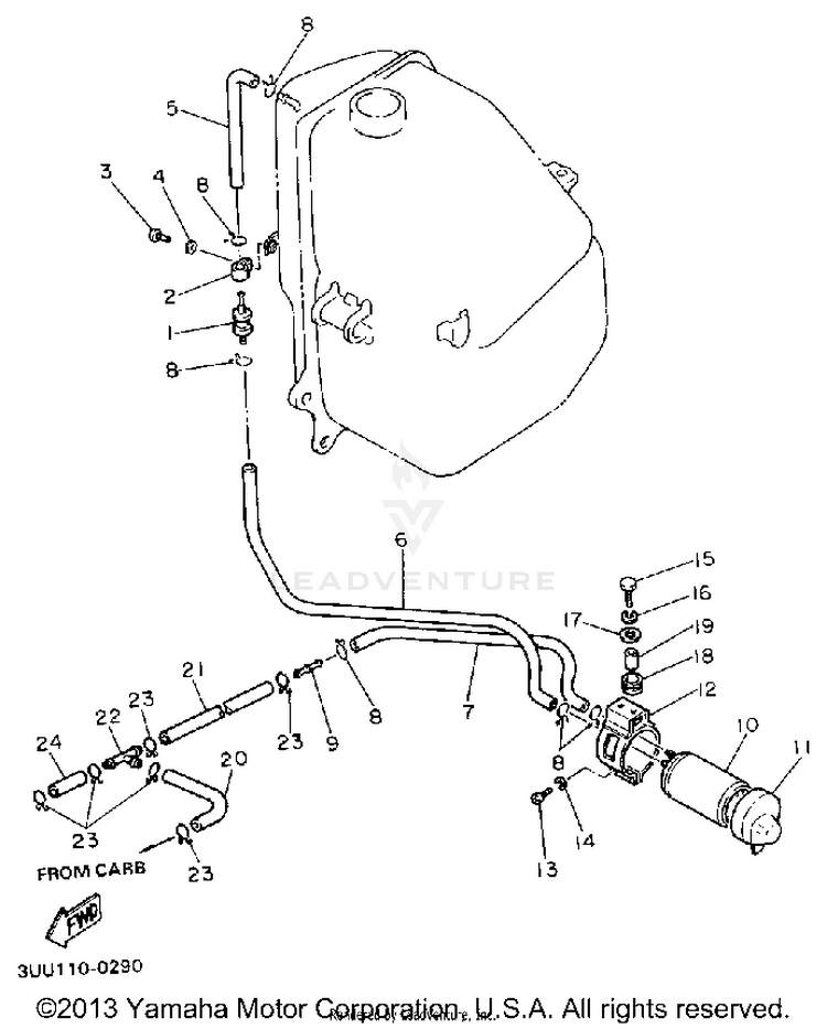 Fuel Tank 2 California Only FZR600RAC - 1990 Schematic