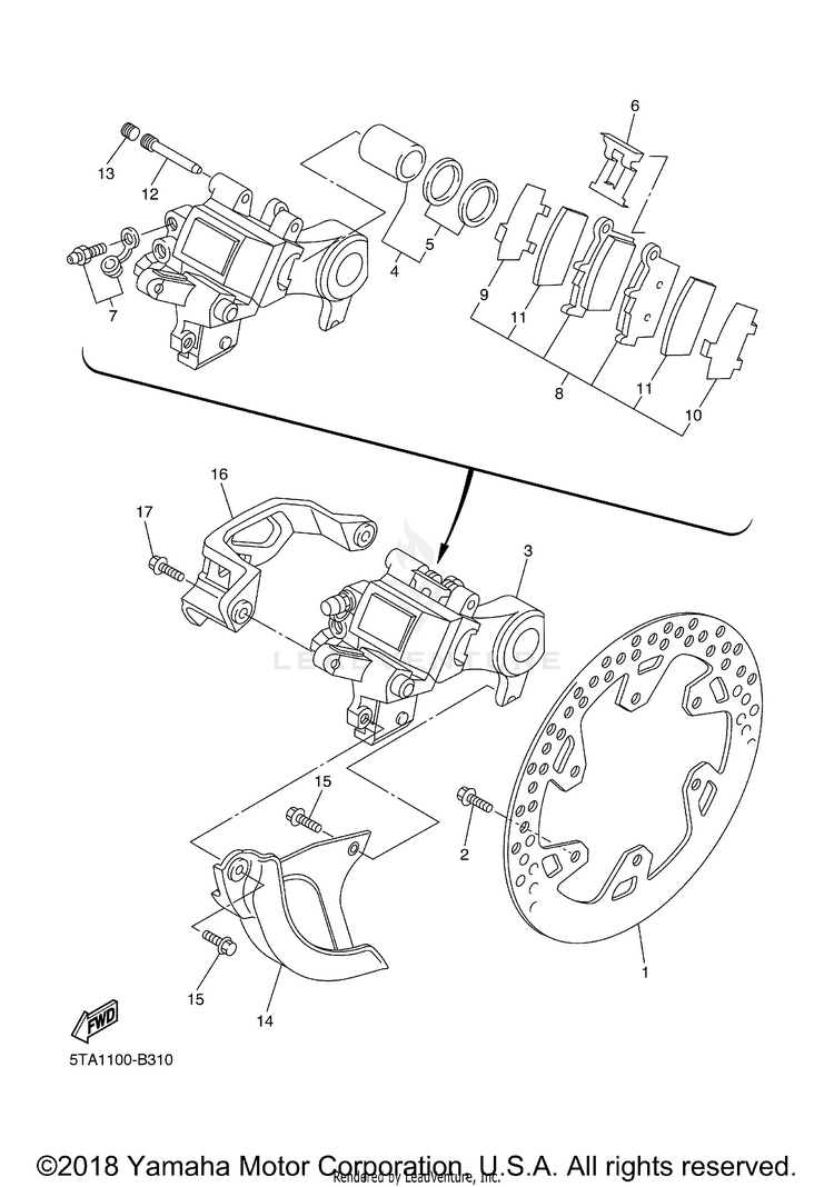 Rear Brake Caliper Schematic