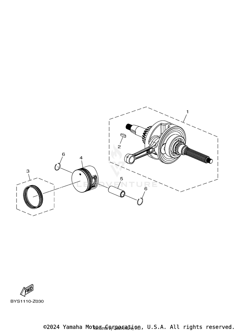 Crankshaft & Piston GRIZZLY 110 - YFM01GYXTG - 2026 Schematic