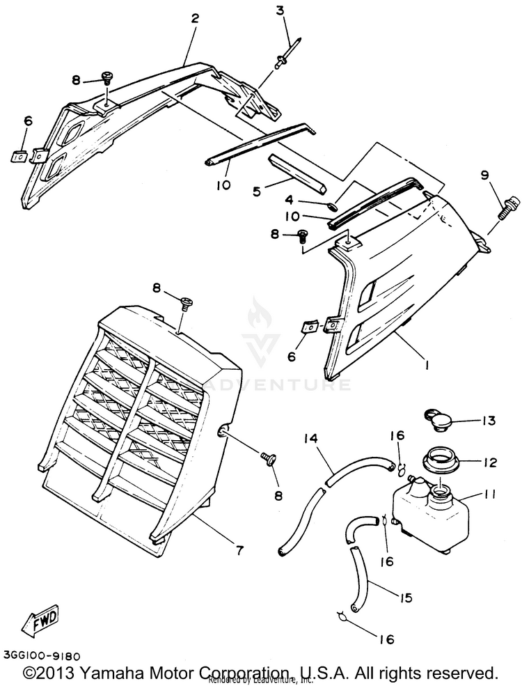 Side Cover BANSHEE - YFZ350F - 1994 Schematic
