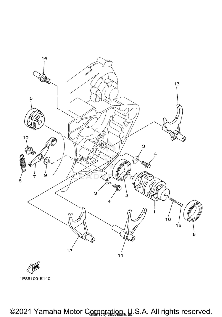 Shift Cam Fork Schematic