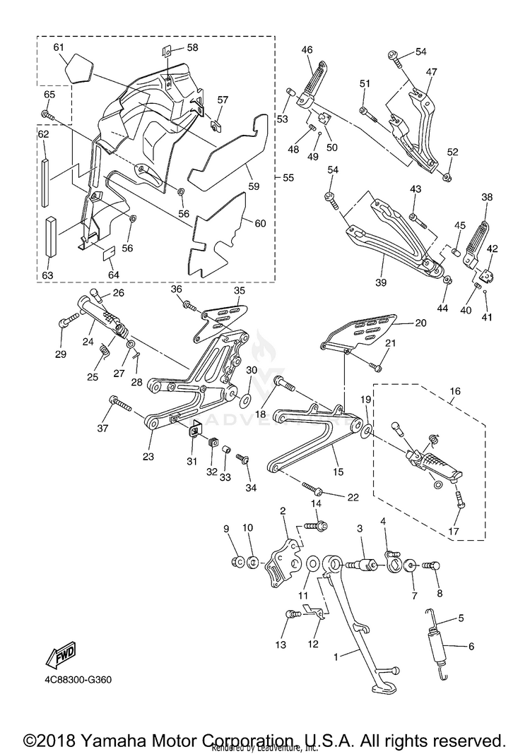 Stand Footrest R1 - YZFR1XCB - 2008 Schematic
